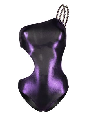 Amen cut-out asymmetric one-piece - Purple