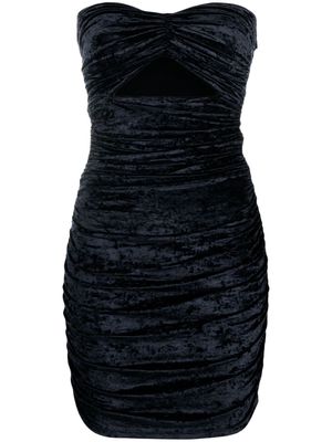 Amen cut-out crushed velvet minidress - Black