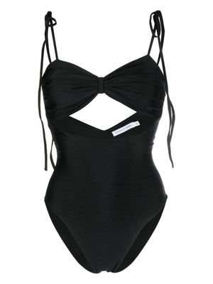 Amen cut-out gathered-detail swimsuit - Black