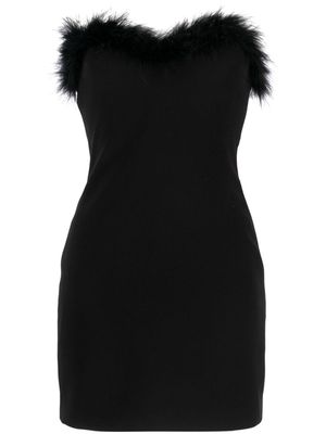 Amen feather-detail strapless minidress - Black
