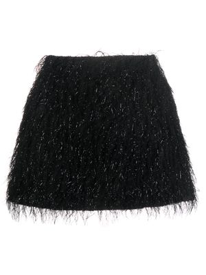 Amen fringed lurex miniskirt - Black