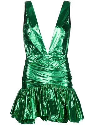 Amen Laminated taffeta dress - Green