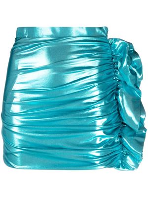 Amen metallic ruffled miniskirt - Blue
