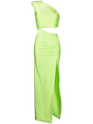 Amen one-shoulder fitted long dress - Green