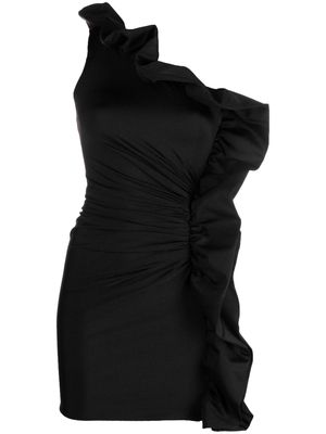 Amen one-shoulder ruffled dress - Black