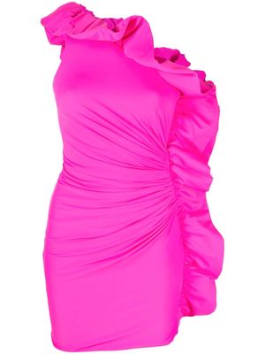 Amen one-shoulder ruffled minidress - Pink