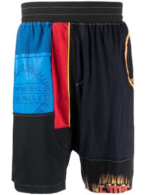 Amen patchwork elasticated-waist shorts - Multicolour