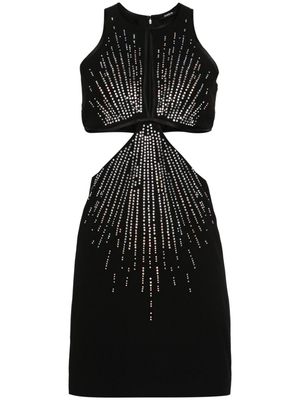 Amen rhinestone-embellished cut out dress - Black