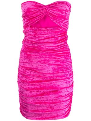 Amen ruched cut-out strapless minidress - Pink