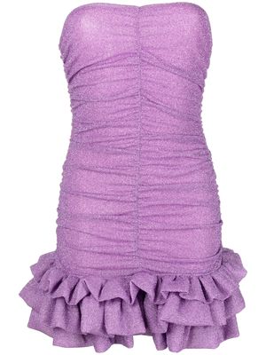 Amen ruffle-detail gathered dress - Purple