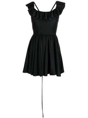 Amen ruffle-detail pleated mini dress - Black
