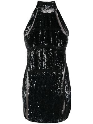 Amen sequin-embellished halterneck dress - Black