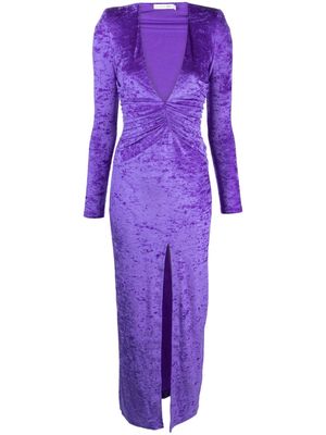 Amen V-neck velvet dress - Purple