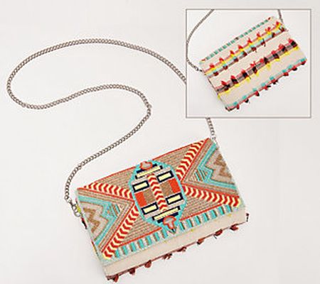 America and Beyond Embellished Convertible Clutch w/ Strap