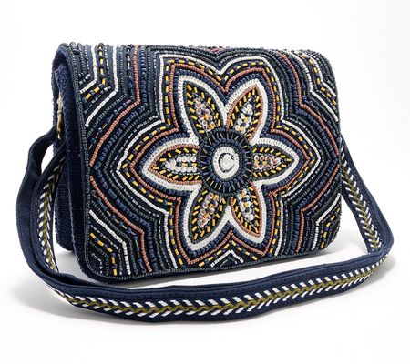 America & Beyond Embellished Messenger Crossbody