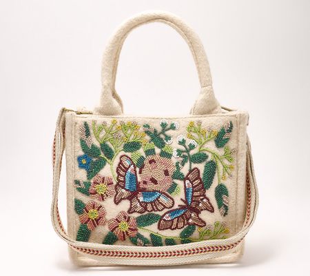 America & Beyond Embellished Mini Tote with Crossbody Strap