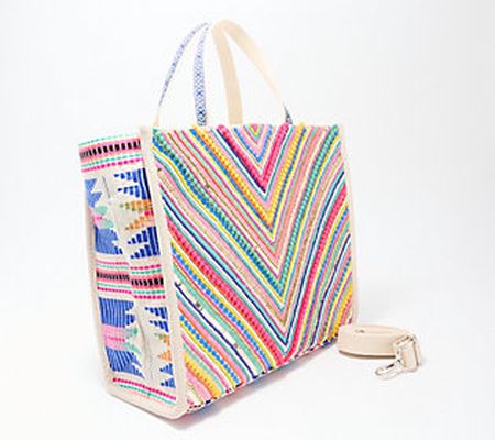 America & Beyond Embellished Shopper with Crossbody Strap