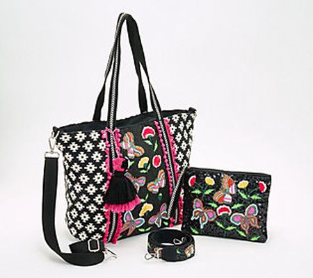 America & Beyond Embellished Tote with Accessories