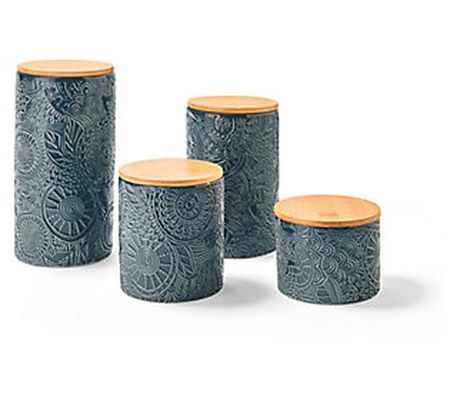 American Atelier 4-pc Embossed Canister Set