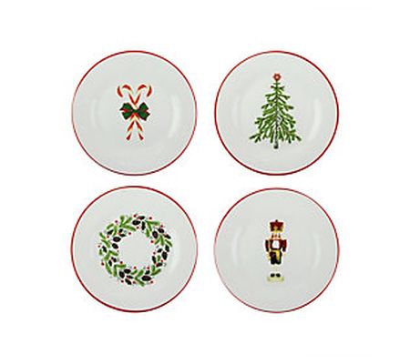 American Atelier Holiday 4-Pc Salad Plate Set