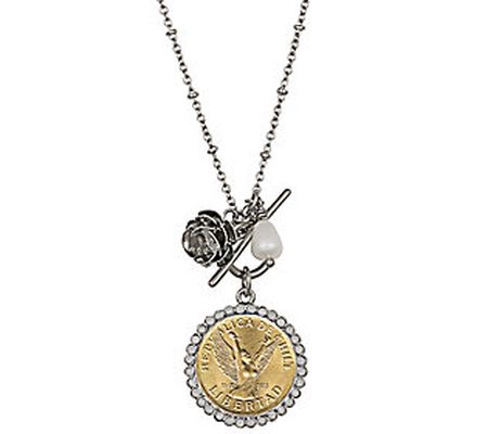 American Coin Treasures Angel Coin Rose Toggle Pendant