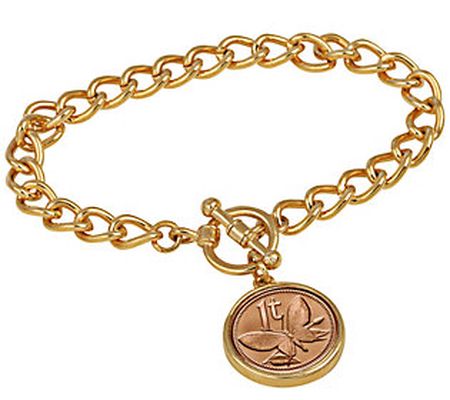 American Coin Treasures Butterfly Coin Goldtone Bracelet