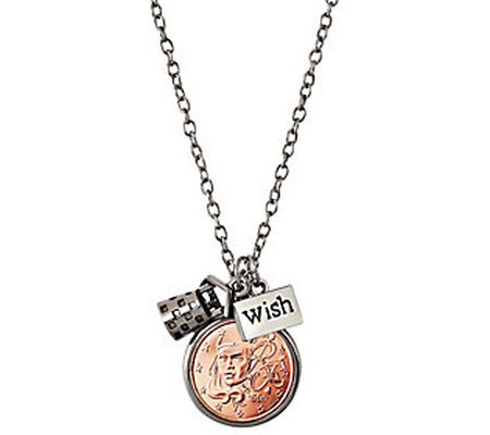 American Coin Treasures French 2 Euro Coin Wish Pendant