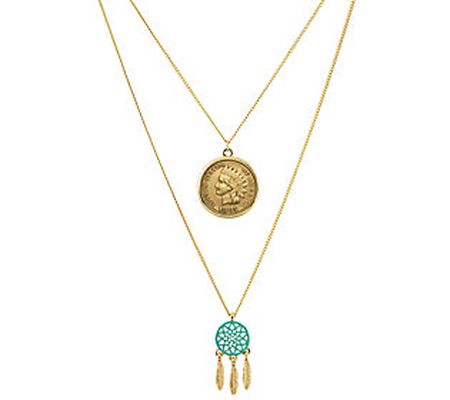 American Coin Treasures Gold Layered Indian Cen t Necklace