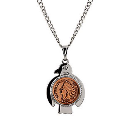 American Coin Treasures Thunderbird Indian Cent Coin Necklace