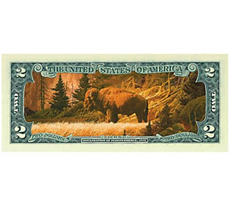 American Coin Treasures Two Dollar Bison Colori zed Bill