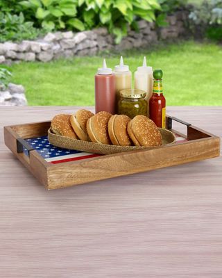 American Flag Lazy Susan Serving Tray