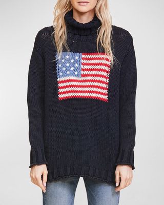 American Flag Turtleneck Sweater