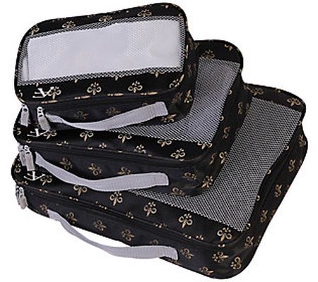 American Flyer Fleur-De-Lis Packing Cubes - 3-P iece Set