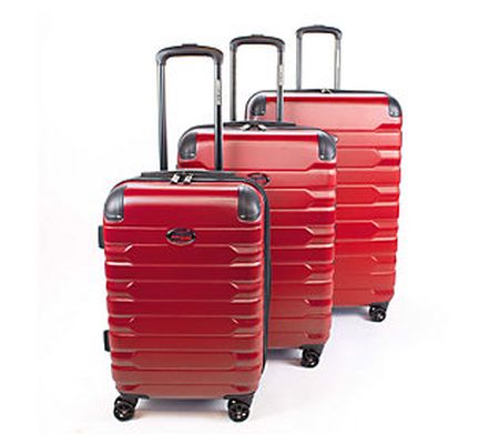 American Flyer Mina 3-Piece Hardside Luggage Se t - Red