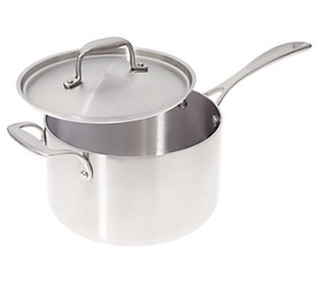 American Kitchen 4-quart Covered Stainless Stee l Saucepan