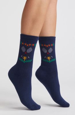 American Trench Center Court Crew Socks in Navy 