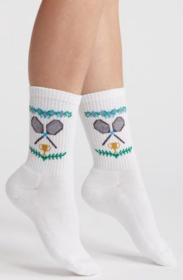 American Trench Center Court Crew Socks in White 