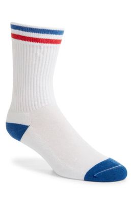 American Trench Kennedy Lux Stripe Crew Socks in Summer White 