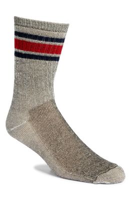 American Trench Stripe Merino Wool Blend Crew Socks in Classic Grey