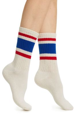American Trench The Retro Stripe Quarter Socks in Royal/Red