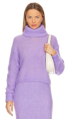 American Vintage Tyji Turtleneck Sweater in Lavender