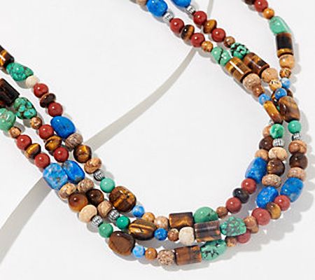 American West Multi Sterling Silver & Gemstone Necklace