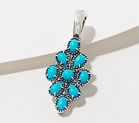 American West Sleeping Beauty Turquoise Cluster Enhancer, Sterl