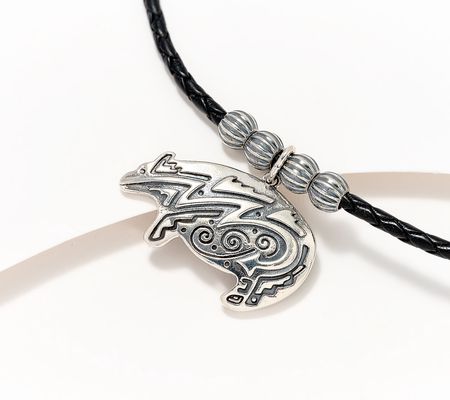 American West Sterling & Leather Symbol Inspo Necklace