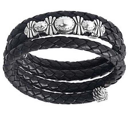 American West Sterling Classics Leather Coil Wr ap Bracelet