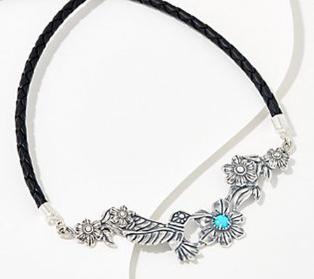 American West Sterling Hummingbird Leather Neck