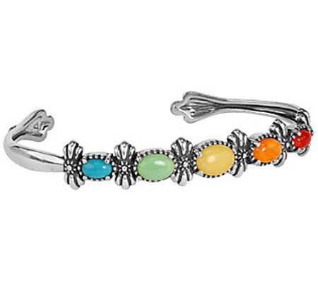 American West Sterling Rainbow Multi- Gemst one Cuff