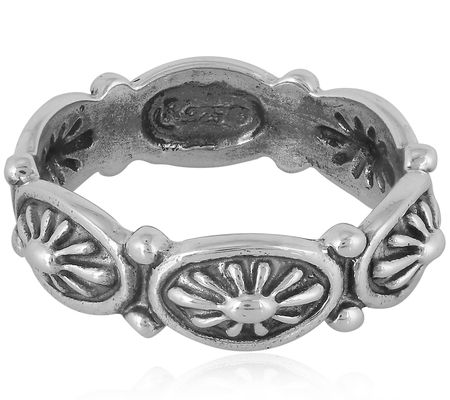 American West Sterling Silver Concha Design B a d Ring