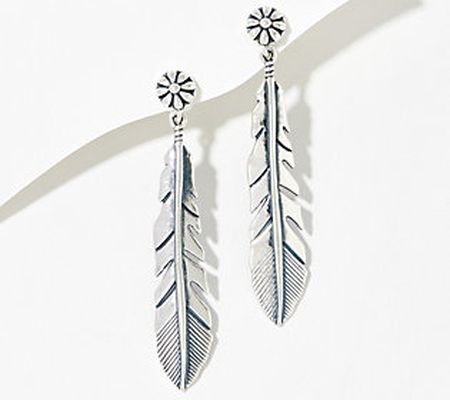 American West Sterling Silver Feather Earrings