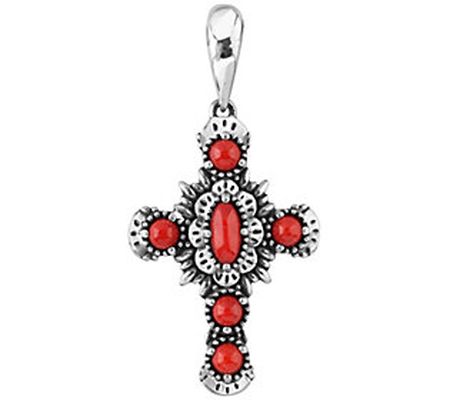 American West Sterling Silver Gemstone Cross En hancer